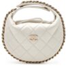 Quilted Lambskin Chain Around Mini Pouch Pale Gold (1)